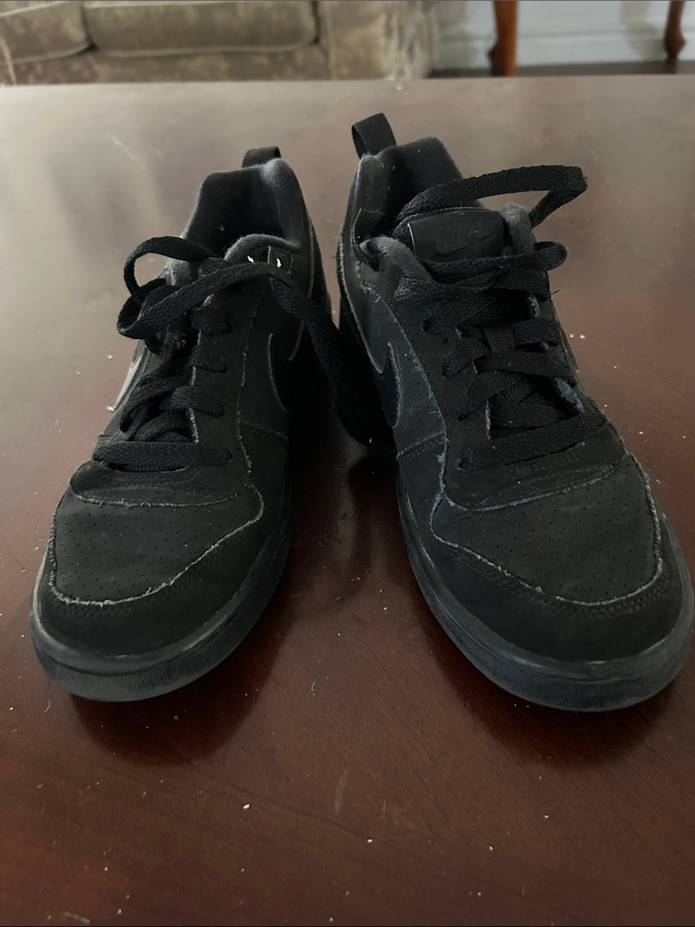 Nike Black Low-Top Suede & Leather Sneakers